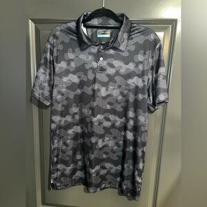 PGA Tour Black and Gray Performance Polo